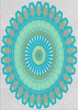 Patterned Blue Novelty Rug, pat1891