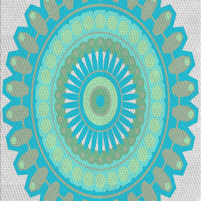 Patterned Blue Novelty Rug, pat1891