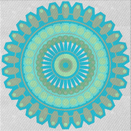 Square Patterned Blue Novelty Rug, pat1891