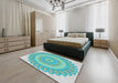 Machine Washable Transitional Blue Rug in a Bedroom, wshpat1891