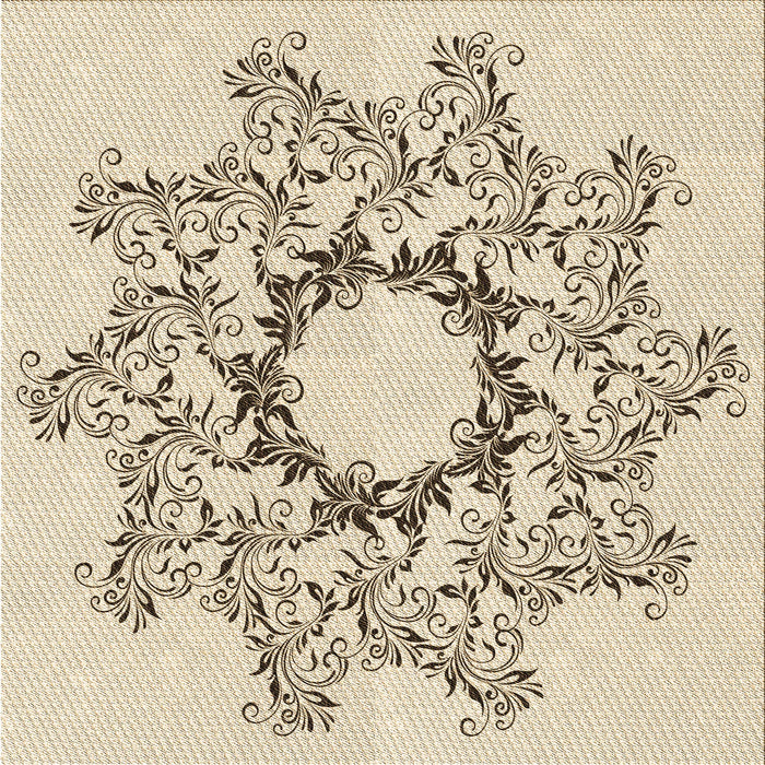 Round Patterned Moccasin Beige Rug, pat1892brn