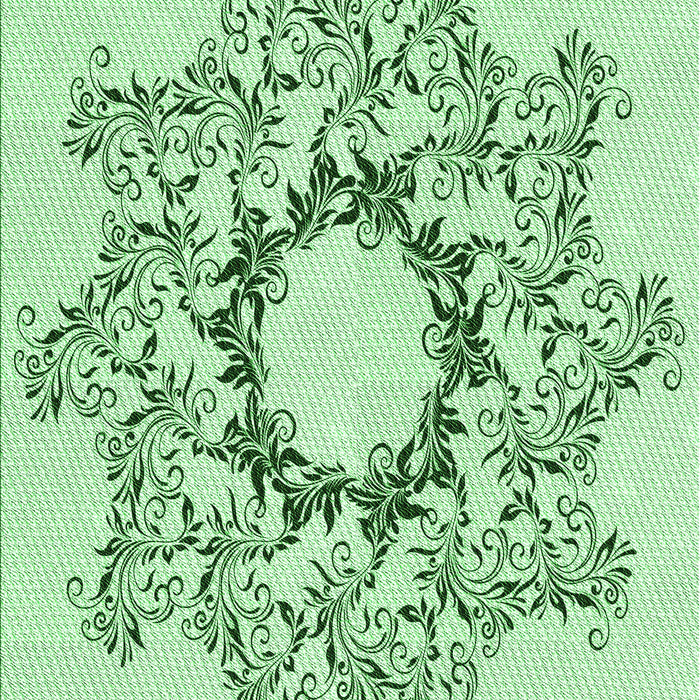 Patterned Mint Green Rug, pat1892grn