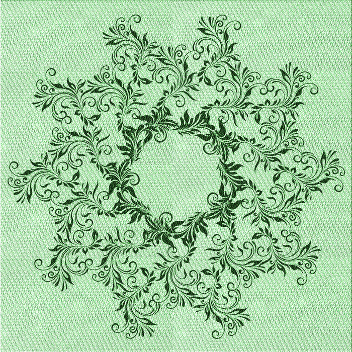 Round Patterned Mint Green Rug, pat1892grn