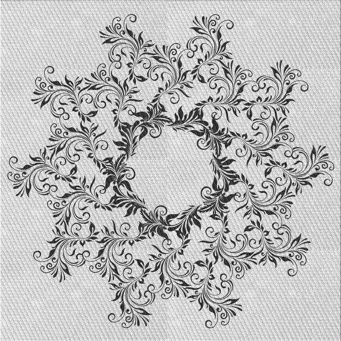 Round Patterned Platinum Gray Rug, pat1892gry