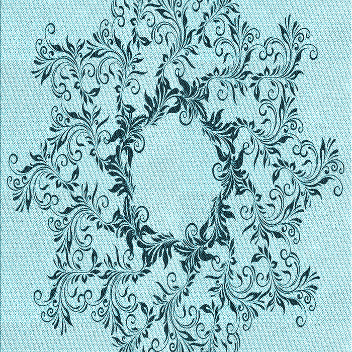 Machine Washable Transitional Electric Blue Rug, wshpat1892lblu