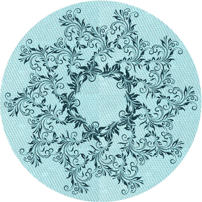 Square Machine Washable Transitional Electric Blue Rug in a Living Room, wshpat1892lblu