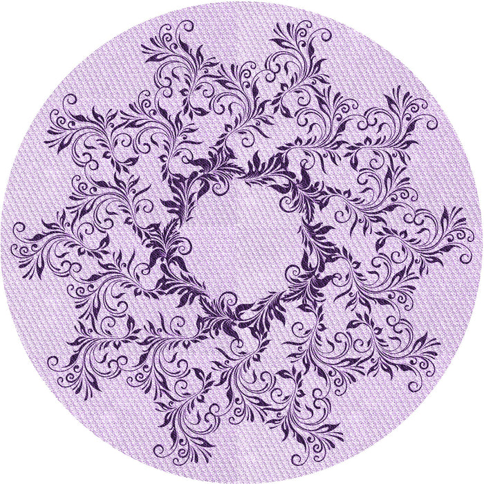 Square Machine Washable Transitional Lilac Purple Rug in a Living Room, wshpat1892pur