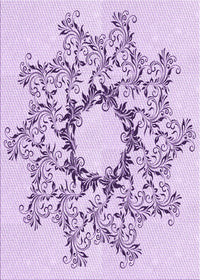 Machine Washable Transitional Lilac Purple Rug, wshpat1892pur