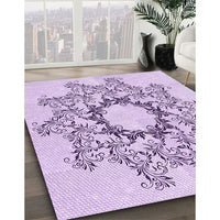 Patterned Lilac Purple Rug, pat1892pur
