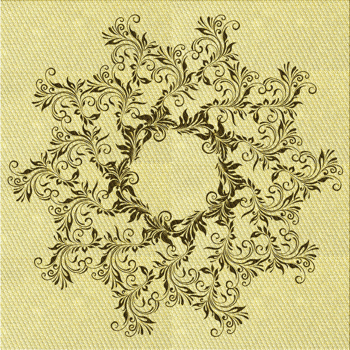 Round Patterned Caramel Brown Rug, pat1892yw