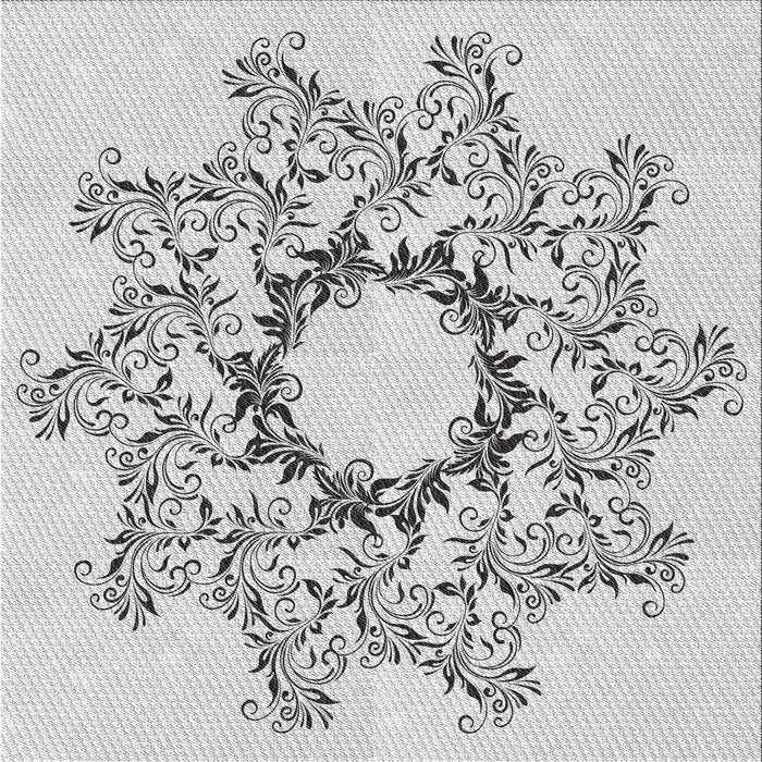 Square Patterned Off-White Novelty Rug, pat1892