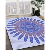 Patterned Periwinkle Purple Rug, pat1893blu