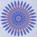 Round Patterned Periwinkle Purple Rug, pat1893blu