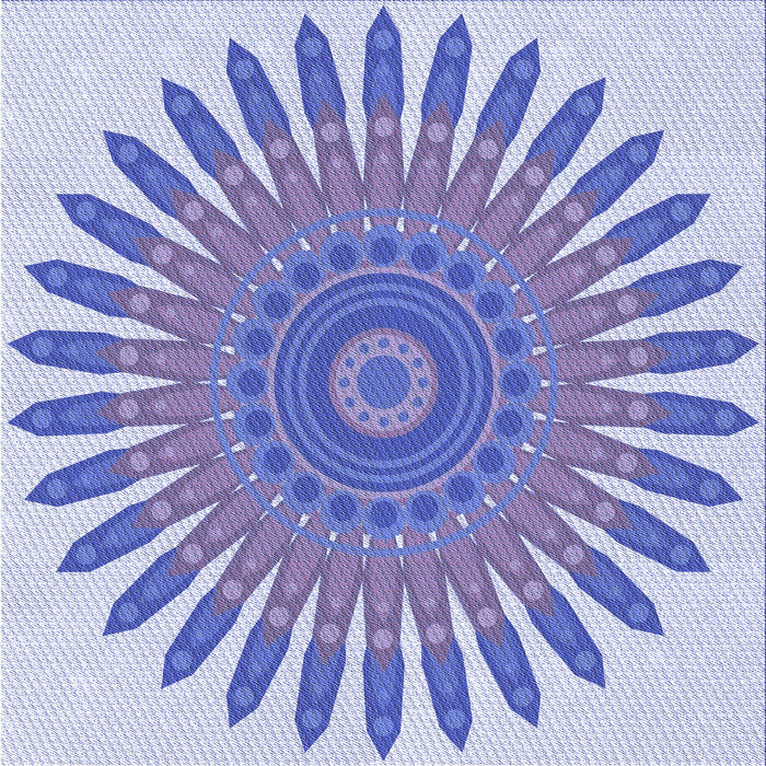 Round Machine Washable Transitional Periwinkle Purple Rug, wshpat1893blu