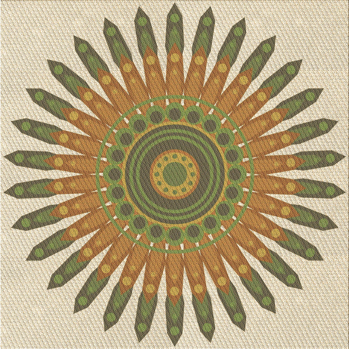 Round Patterned Light Brown Rug, pat1893brn