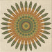 Round Patterned Light Brown Rug, pat1893brn