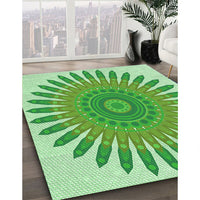 Patterned Jade Green Rug, pat1893grn