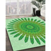 Patterned Jade Green Rug in Family Room, pat1893grn