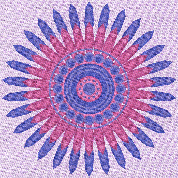 Round Patterned Mauve Purple Rug, pat1893pur