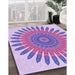 Patterned Mauve Purple Rug in Family Room, pat1893pur