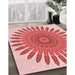 Machine Washable Transitional Pink Rug in a Family Room, wshpat1893rd