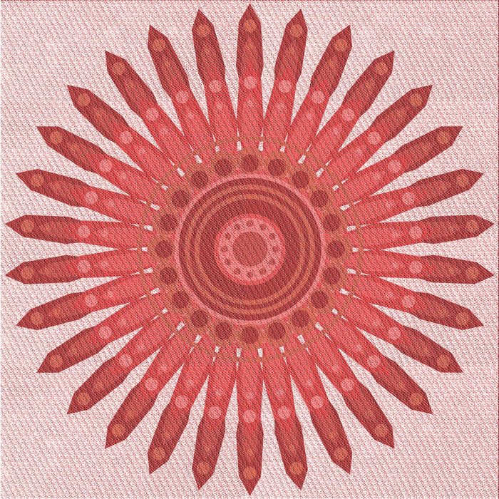 Round Patterned Baby Pink Rug, pat1893rd