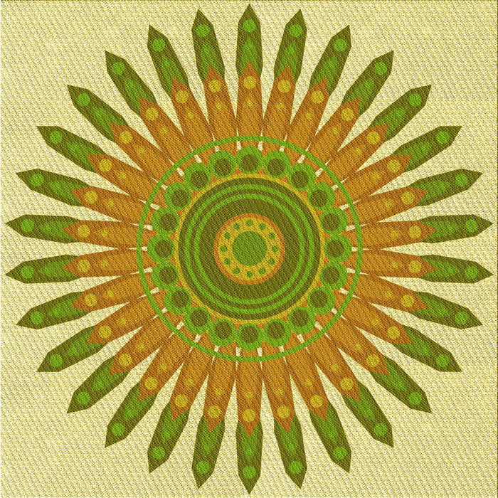 Round Patterned Dark Golden Brown Rug, pat1893yw