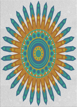 Patterned Mint Green Novelty Rug, pat1893