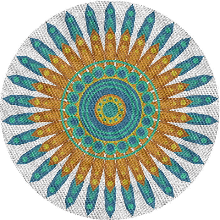 Square Machine Washable Transitional Magic Mint Green Rug, wshpat1893