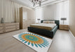 Machine Washable Transitional Magic Mint Green Rug in a Bedroom, wshpat1893