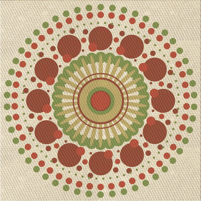 Round Patterned Golden Blonde Gold Rug, pat1894brn
