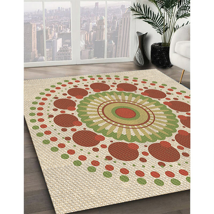 Machine Washable Transitional Golden Blonde Gold Rug in a Family Room, wshpat1894brn