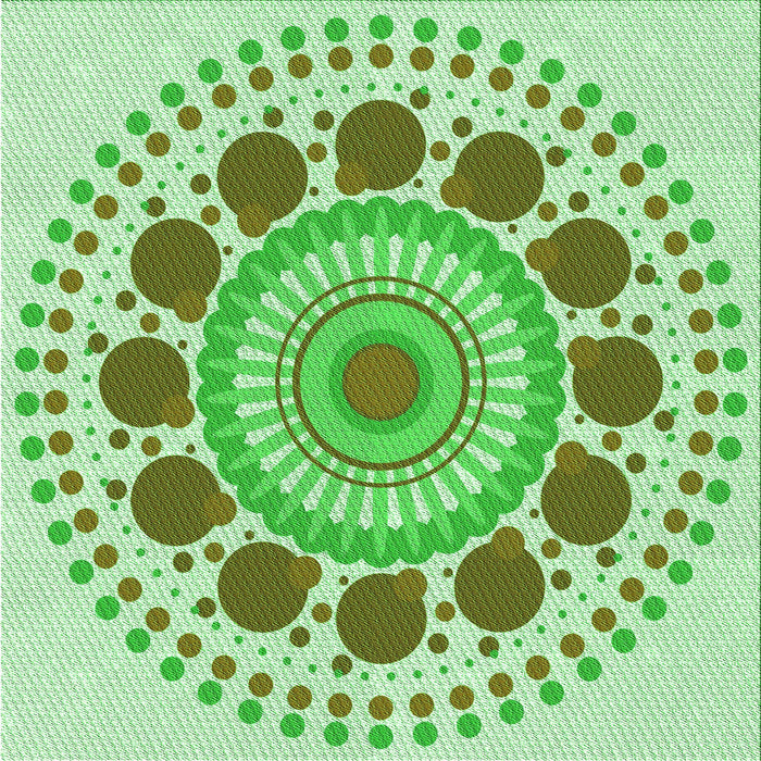 Round Patterned Green Rug, pat1894grn
