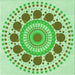 Round Patterned Green Rug, pat1894grn