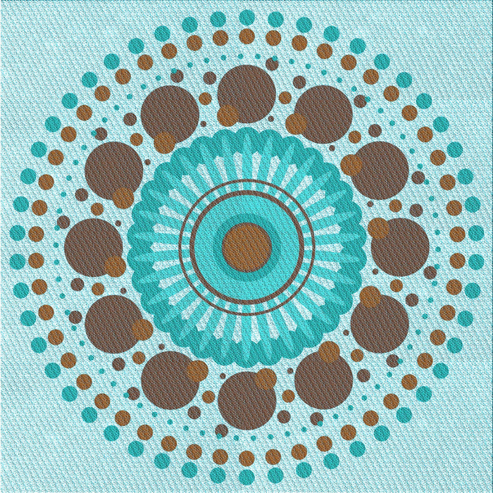 Round Patterned Blue Rug, pat1894lblu