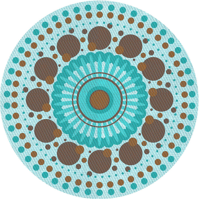 Square Patterned Blue Rug, pat1894lblu