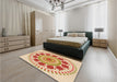 Patterned Khaki Gold Rug in a Bedroom, pat1894org