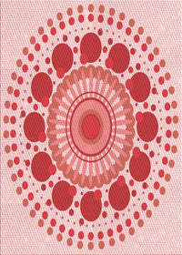 Machine Washable Transitional Pink Rug, wshpat1894rd