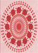 Machine Washable Transitional Pink Rug, wshpat1894rd