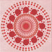 Round Patterned Pink Rug, pat1894rd