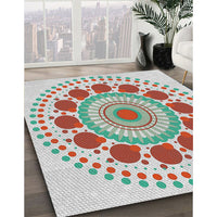 Patterned Pale Blue Novelty Rug, pat1894