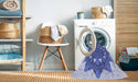 Machine Washable Transitional Blue Rug in a Washing Machine, wshpat1895blu