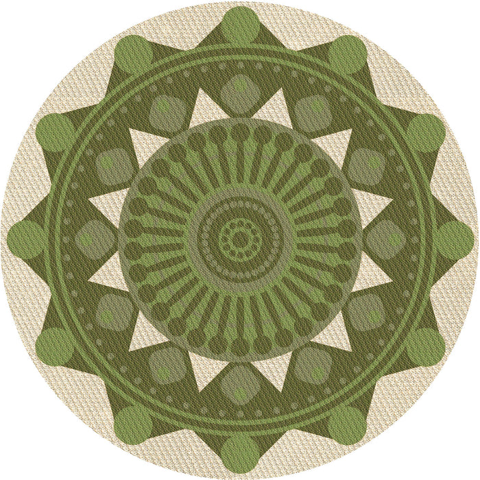 Square Patterned Olive Green Rug, pat1895brn