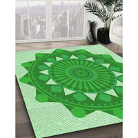 Patterned Jade Green Rug, pat1895grn