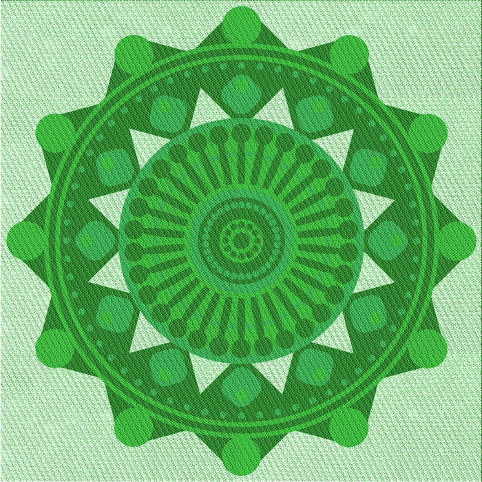 Round Patterned Jade Green Rug, pat1895grn