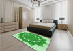 Patterned Jade Green Rug in a Bedroom, pat1895grn