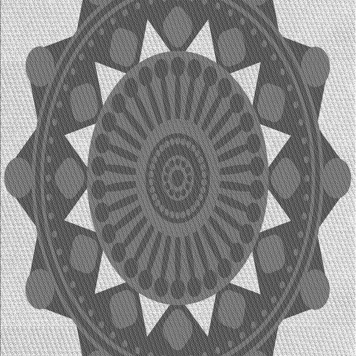 Square Patterned Carbon Gray Rug, pat1895gry