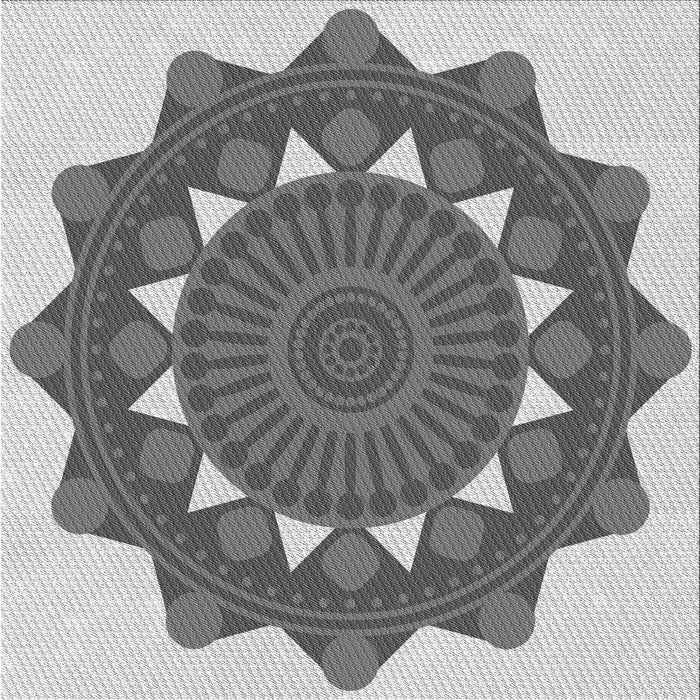 Round Machine Washable Transitional Carbon Gray Rug, wshpat1895gry