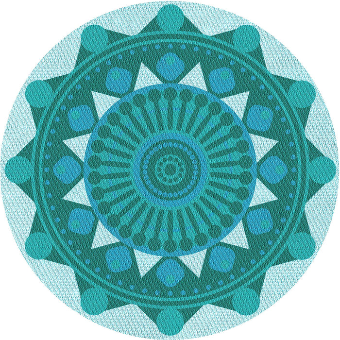 Square Patterned Light Sea Green Rug, pat1895lblu