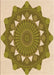 Patterned Dark Yellow Green Rug, pat1895org